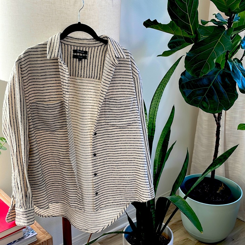 Madewell oversized striped shacket